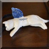 D20. Dedham Pottery cat ornament.